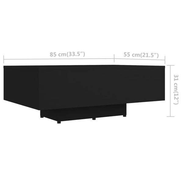 Couchtisch Carlene schwarz 85x55x31cm (Holz)