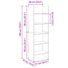 Schwarzes Bücherregal Stiriana 60x35x180cm (Holz)