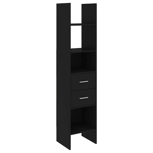Schwarzes Bücherregal Sherree 40x35x180cm (Holz)