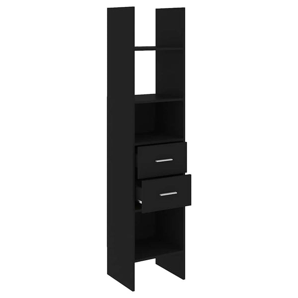 Schwarzes Bücherregal Sherree 40x35x180cm (Holz)