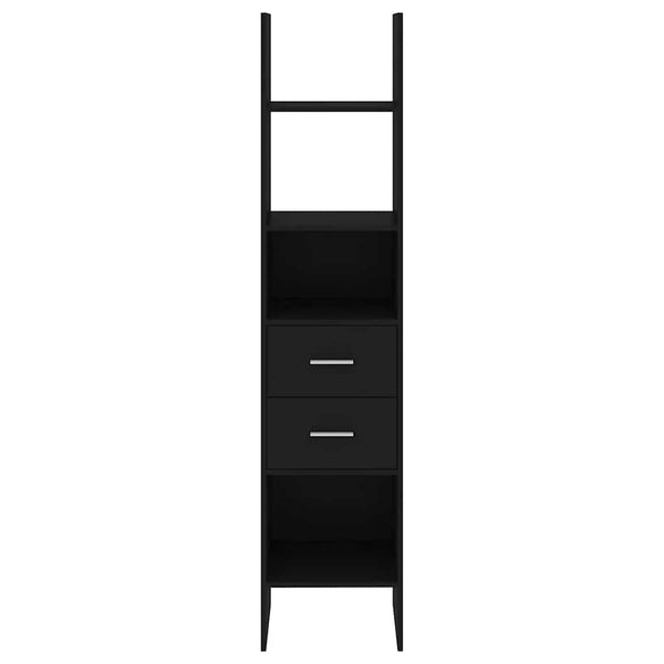 Schwarzes Bücherregal Sherree 40x35x180cm (Holz)