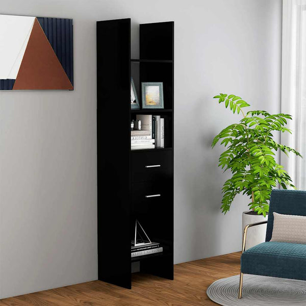 Schwarzes Bücherregal Sherree 40x35x180cm (Holz)