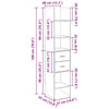 Schwarzes Bücherregal Sherree 40x35x180cm (Holz)