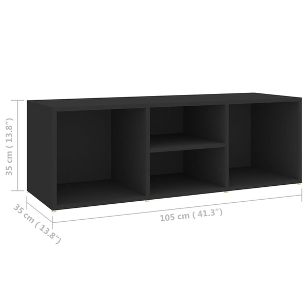 Musta kenkien säilytyspenkki Negimea 105x35x35cm (lastulevy)