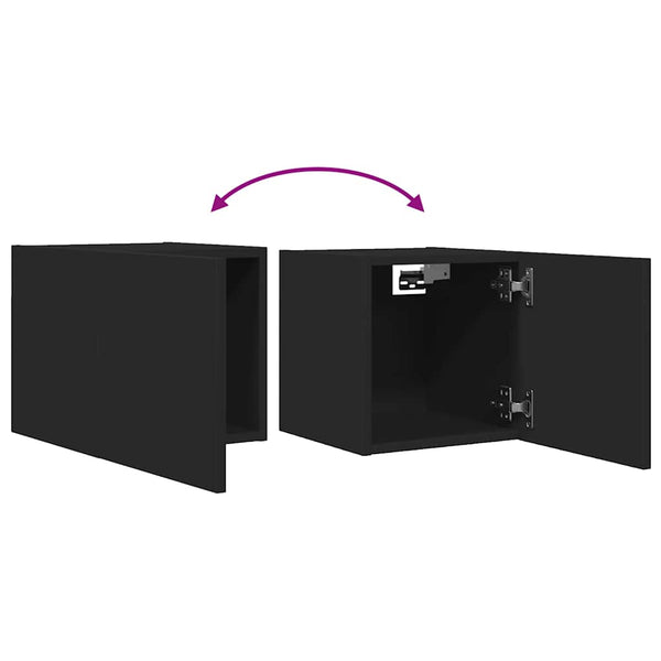Schwarzer wandmontierter TV-Ständer Elivia 30,5x30x30cm