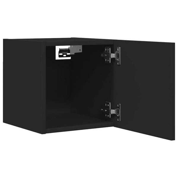 Schwarzer wandmontierter TV-Ständer Elivia 30,5x30x30cm
