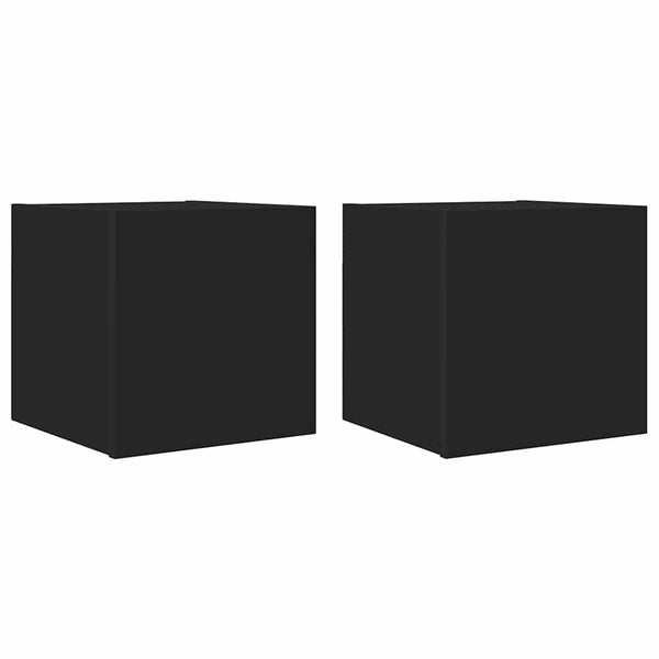 Schwarze wandmontierte TV-Boards Elivia 30,5x30x30cm (2 Stück)