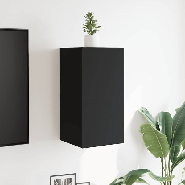 Schwarze wandmontierte TV-Boards Elivia 30,5x30x30cm (2 Stück)