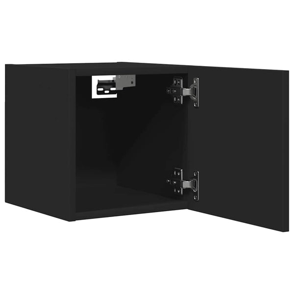 Schwarze wandmontierte TV-Boards Elivia 30,5x30x30cm (2 Stück)