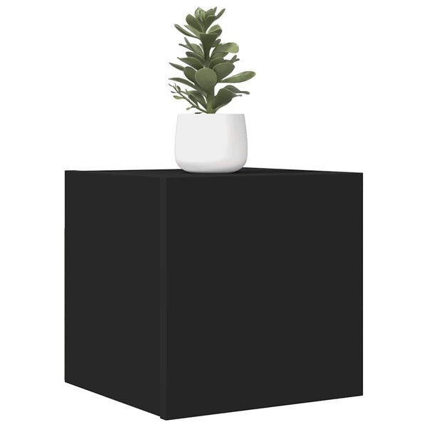Schwarze wandmontierte TV-Boards Elivia 30,5x30x30cm (2 Stück)