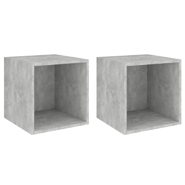 Wandschränke Betongrau Satenic 37x37x37cm (2 Stück, Holz)