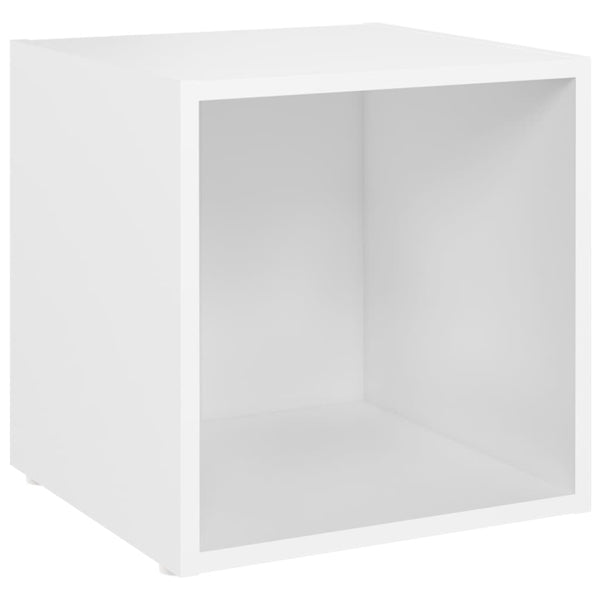 Weißer TV-Schrank Indar 37x35x37cm (Spanplatte)