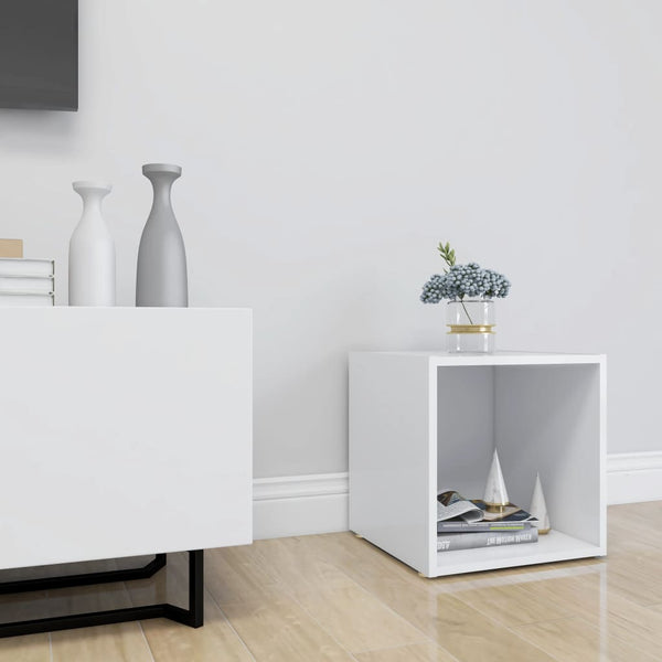 Weißer TV-Schrank Indar 37x35x37cm (Spanplatte)
