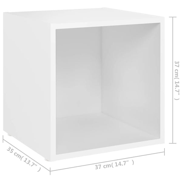 Weißer TV-Schrank Indar 37x35x37cm (Spanplatte)