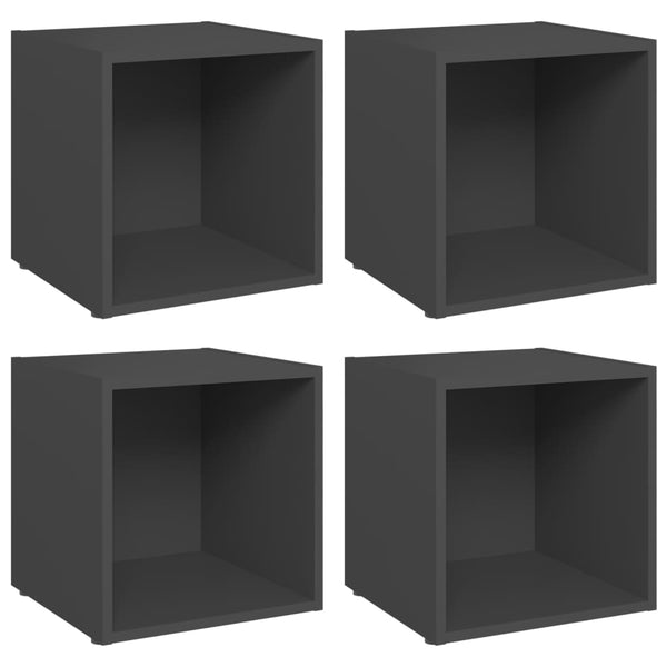 Indar graues TV-Möbel 37x35x37cm (4 St. aus Holz)