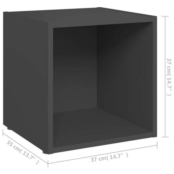 Indar graues TV-Möbel 37x35x37cm (4 St. aus Holz)