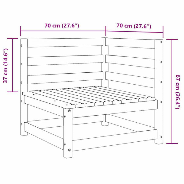 Garten-Ecksofa Bernedete (Kiefer)