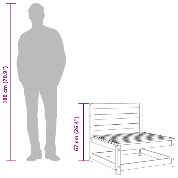 Weißes Mittelsofa für den Garten Bernedete (Kiefer)