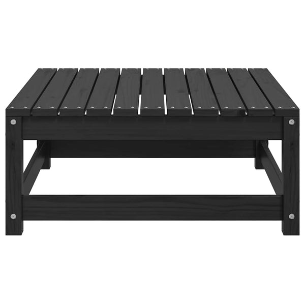 Schwarzer Gartenhocker Bernedete 70x70x30cm (Kiefer)