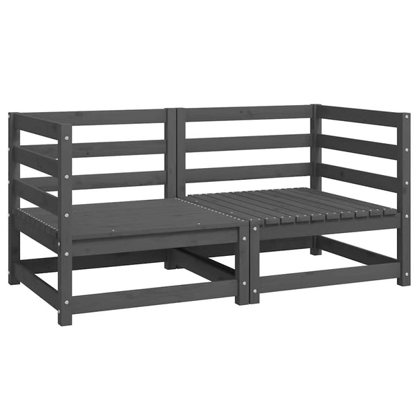 Graues Garten-Ecksofa Bernedete (2 Stk. Kiefer)