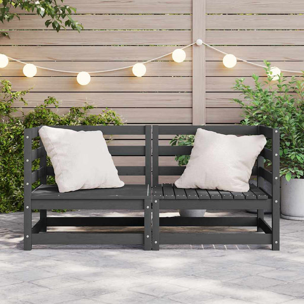 Graues Garten-Ecksofa Bernedete (2 Stk. Kiefer)