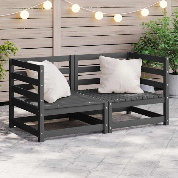 Graues Garten-Ecksofa Bernedete (2 Stk. Kiefer)