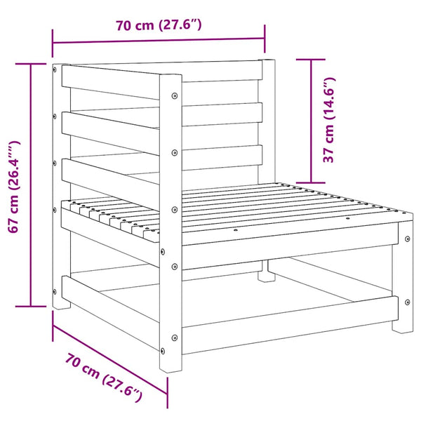 Schwarzes 3-teiliges Gartensofa-Set Bernedete (Kiefer)