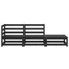 Schwarzes 3-teiliges Gartensofa-Set Bernedete (Kiefer)