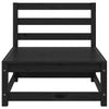 Schwarzes 3-teiliges Gartensofa-Set Bernedete (Kiefer)