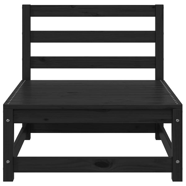 Schwarzes 3-teiliges Gartensofa-Set Bernedete (Kiefer)