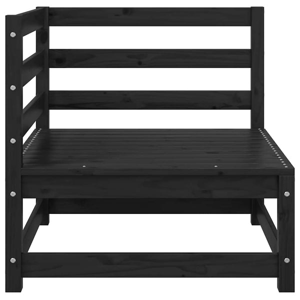 Schwarzes 3-teiliges Gartensofa-Set Bernedete (Kiefer)