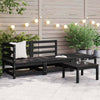 Schwarzes 3-teiliges Gartensofa-Set Bernedete (Kiefer)