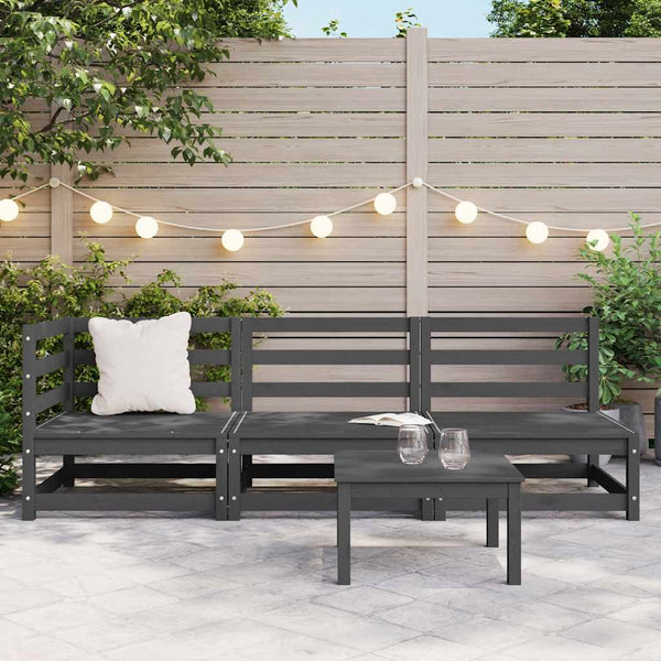 Gartensofa-Set Bernedete grau (3-teilig, Kiefer)