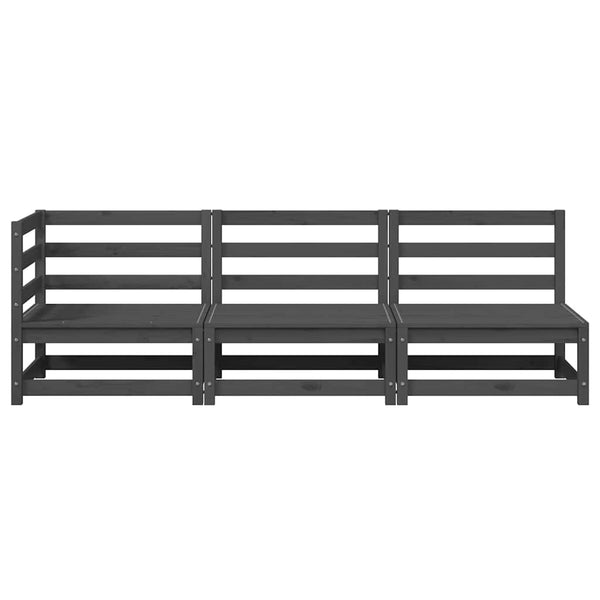 Gartensofa-Set Bernedete grau (3-teilig, Kiefer)