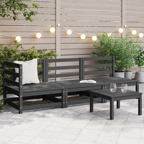 Gartensofa-Set Bernedete grau (3-teilig, Kiefer)