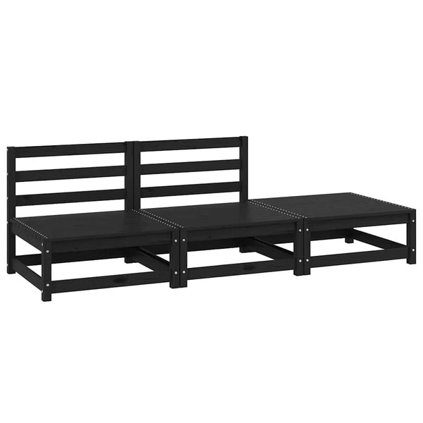 Gartenset Bernedete (3-teilig, Kiefernholz) schwarz