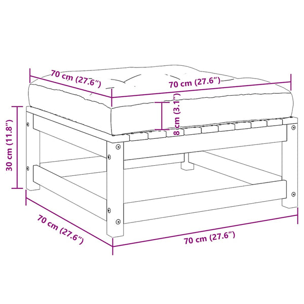 Weißer Outdoor-Hocker mit Kissen Dumitriea (Kiefer)