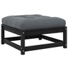 Schwarzer Outdoor-Hocker mit Kissen Dumitriea (Kiefer)