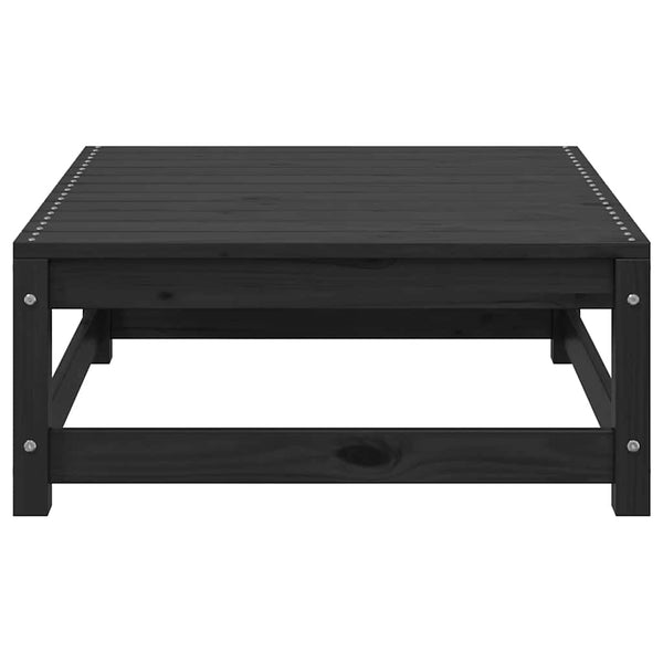 Schwarzer Outdoor-Hocker mit Kissen Dumitriea (Kiefer)