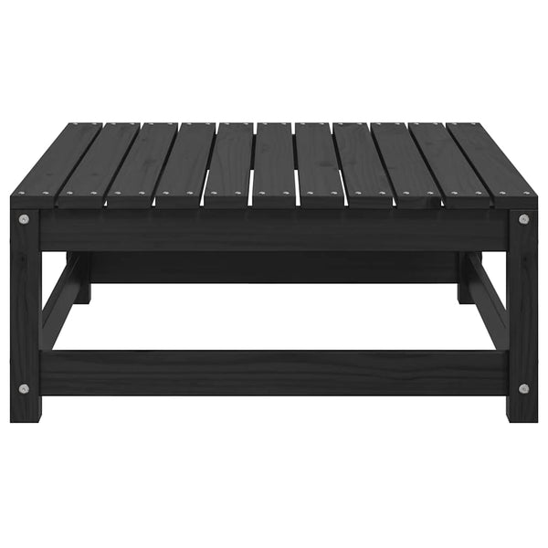 Schwarzer Outdoor-Hocker mit Kissen Dumitriea (Kiefer)