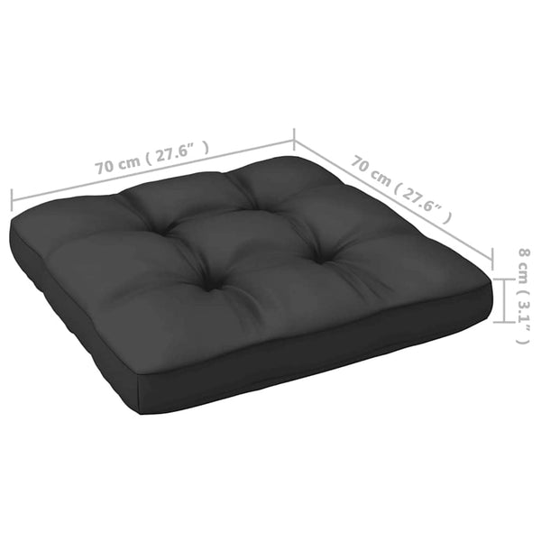 Schwarzer Outdoor-Hocker mit Kissen Dumitriea (Kiefer)