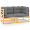 Gartensofa Darita (2-Sitzer, mit Kissen, Kiefer)