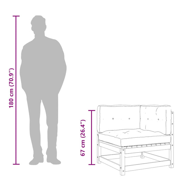 Gartensofa Darita (2-Sitzer, mit Kissen, Kiefer)