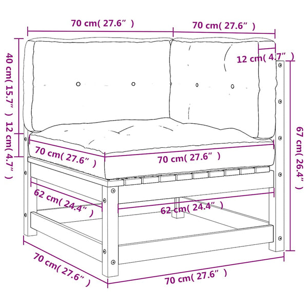 Gartensofa Darita (2-Sitzer, mit Kissen, Kiefer)