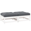 Weiße Outdoor-Hocker mit Kissen Dumitriea (2er-Set Kiefer)