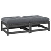 Grauer Outdoor-Hocker mit Kissen Dumitriea (2 Stück Kiefernholz)