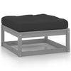 Grauer Outdoor-Hocker mit Kissen Dumitriea (2 Stück Kiefernholz)