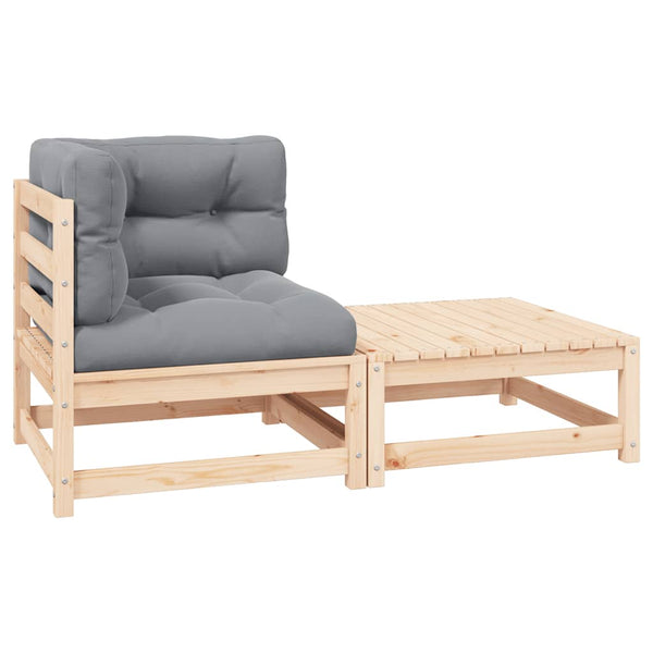 2-teiliges Gartensofa-Set Dumitriea (mit Kissen, Kiefer)