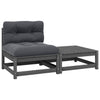 Graues Gartensofa-Set Dumitriea mit Kissen (2-teilig, Kiefer)