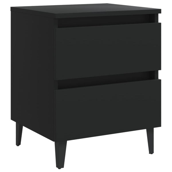 Schwarze Nachttische Piea 40x35x50cm (2 Stück Holz)